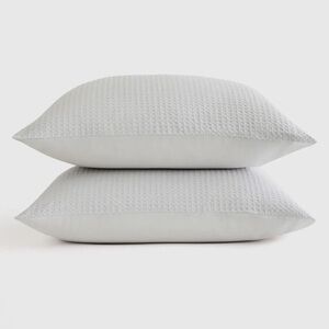 NWOT QUINCE Organic Luxe Waffle Shams Set Of 2 King Light Grey 3031